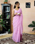 Vasthrlay Printed Chanderi Unstitched Teal Saree