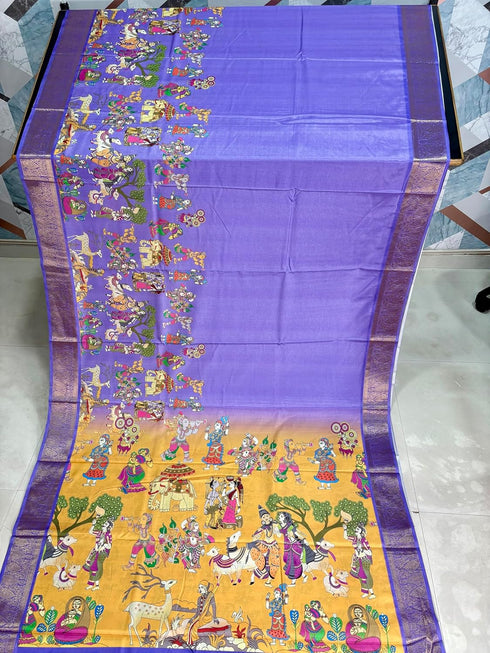 Vasthrlay Kalamkari Tussar Silk Saree Designer