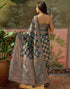 Vasthrlay Kanjivaram Jacquard Rama Blue Saree With Unstitched Blouse Piece