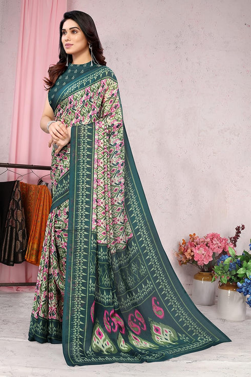 Vasthrlay Fashion Chiffon Dusty Turquoise Ethnic Wear
