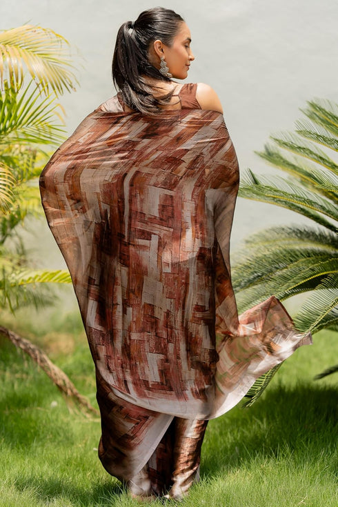 Vasthrlay Fashion Georgette Abstract Dusty Ethnic Wear