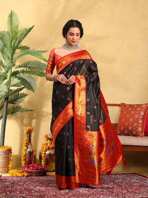 Vasthrlay Banarasi Unstitched Saree