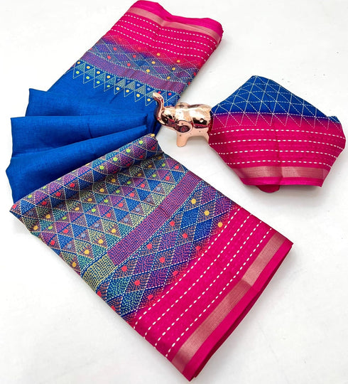 Vasthrlay Gadhwal Weaving Contrast