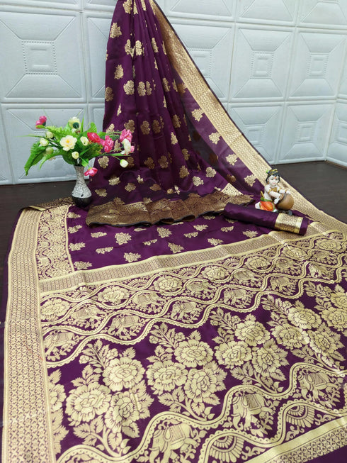 Vasthrlay Banarasi Traditional Unstitched Saree