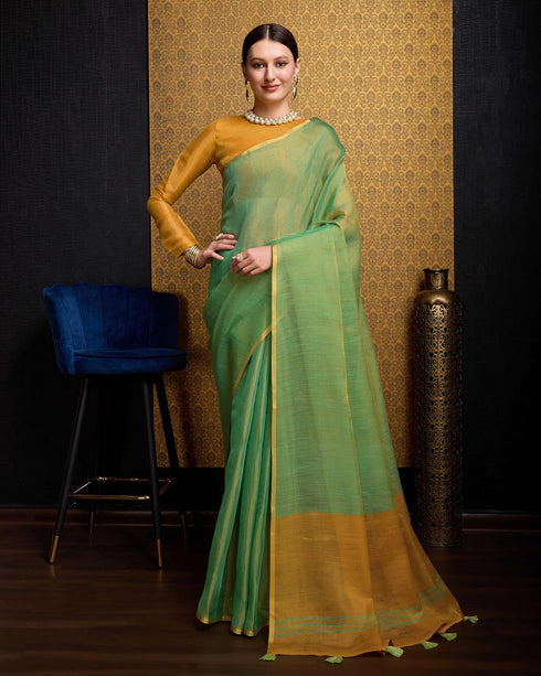 Vasthrlay Women's Cotton Length Unstitched Saree