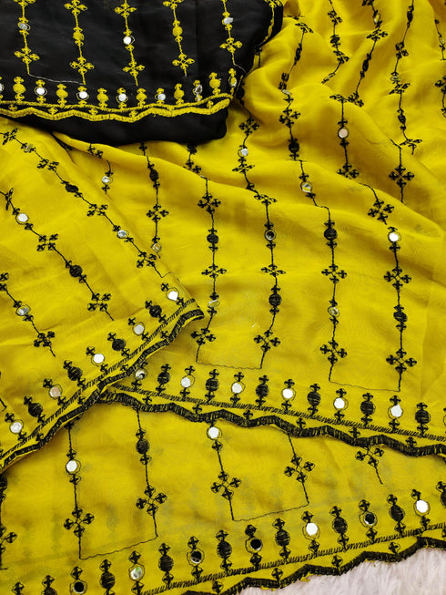 Vasthrlay Embroidery Unstitched Saree