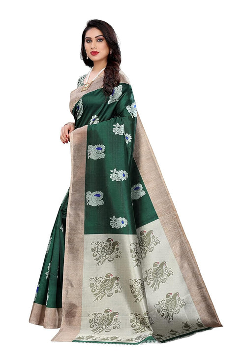 Vasthrlay Printed Kesar Blue Free Ethnic Wear