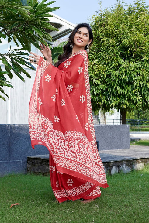 Vasthrlay Fashion Chiffon Printed Parrot Ethnic Wear