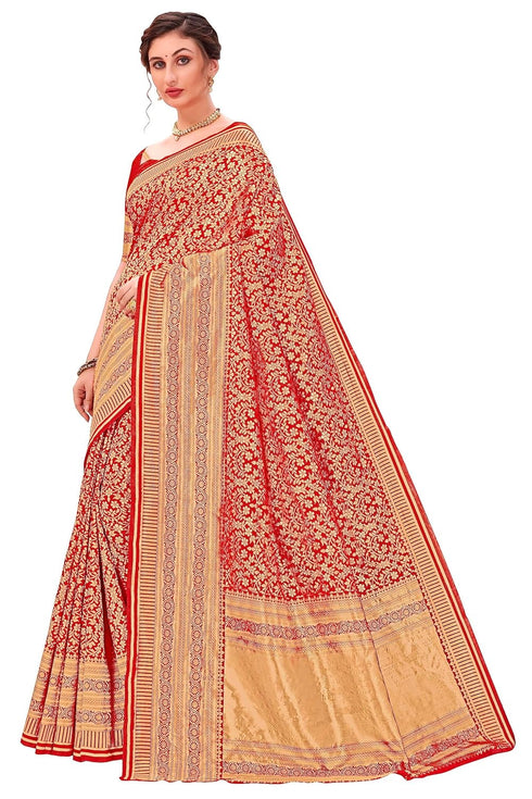 Vasthrlay Banarasi Pink Ethnic Wear