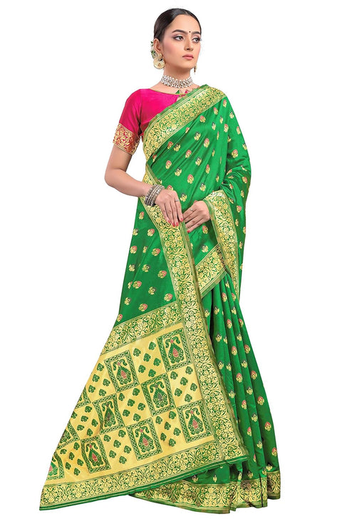 Vasthrlay Banarasi Gs Bridal Green Ethnic Wear
