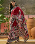 Vasthrlay Womens Printed Unstitched Maroon Saree