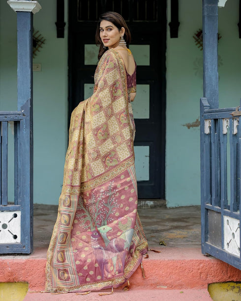 Vasthrlay Handloom Turquoise Traditional Saree