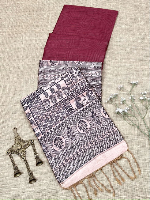 Vasthrlay Tussar Traditional Kalamkari