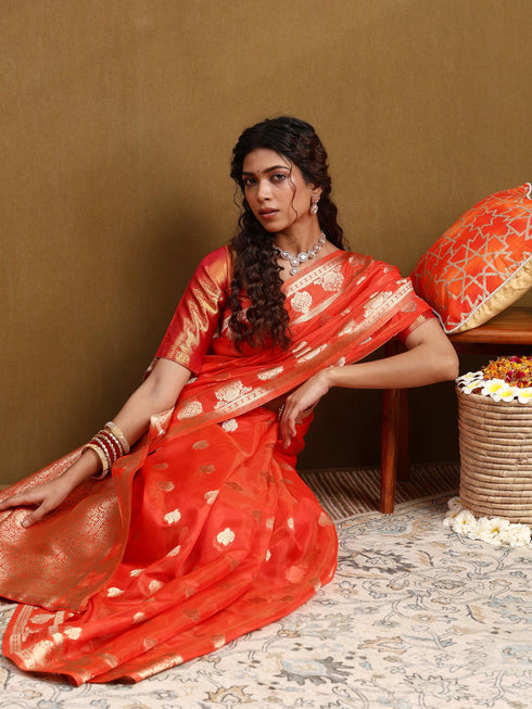Vasthrlay Banarasi Unstitched Saree