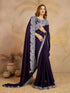 Vasthrlay Chiffon Embroidery Unstitched Purple Ethnic Wear
