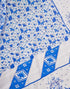 Vasthrlay Womens Printed White And Blue Saree With Unstitched Blouse Piece