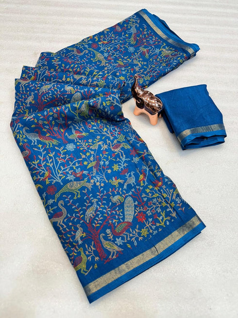 Vasthrlay Tussar Print Saree