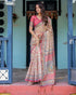 Vasthrlay Handloom Turquoise Paisley Saree