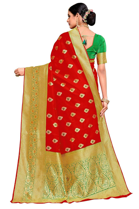 Vasthrlay Banarasi Blouse Red Ethnic Wear