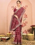 Vasthrlay Georgette Embroidery Unstitched Dark Green Saree