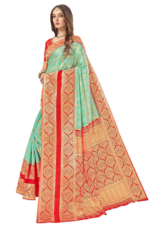 Vasthrlay Banarasi Gs Vivah Green Ethnic Wear
