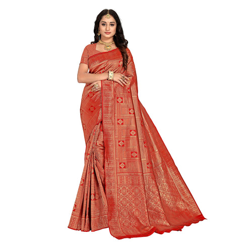 Vasthrlay Kanjivaram Unstitched Saree