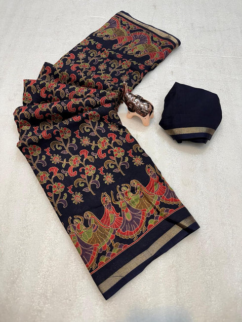 Vasthrlay Tussar Kalamkari Designer