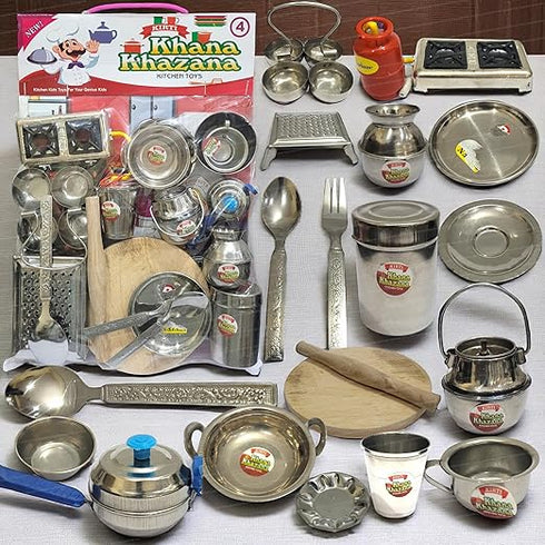SHAKTISM Steel Kitchen Set Toys for Kids