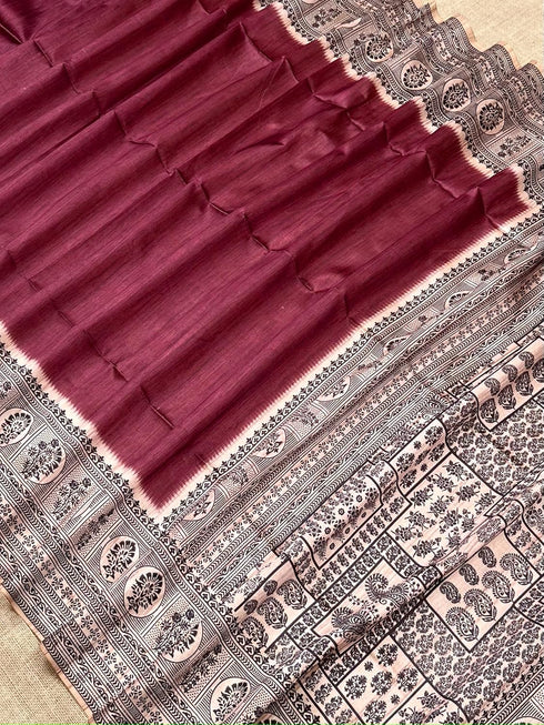 Vasthrlay Tussar Traditional Kalamkari