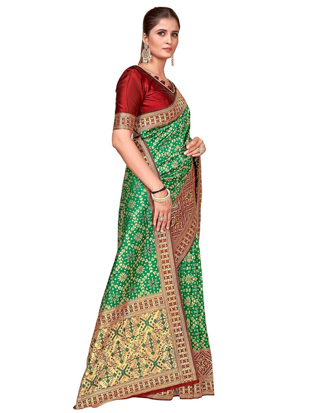 Vasthrlay Banarasi Pistagreen Ethnic Wear