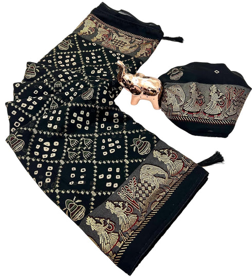 Vasthrlay Bandhani Georgette Kalamkari