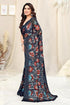 Vasthrlay Fashion Chiffon Printed Navy Ethnic Wear