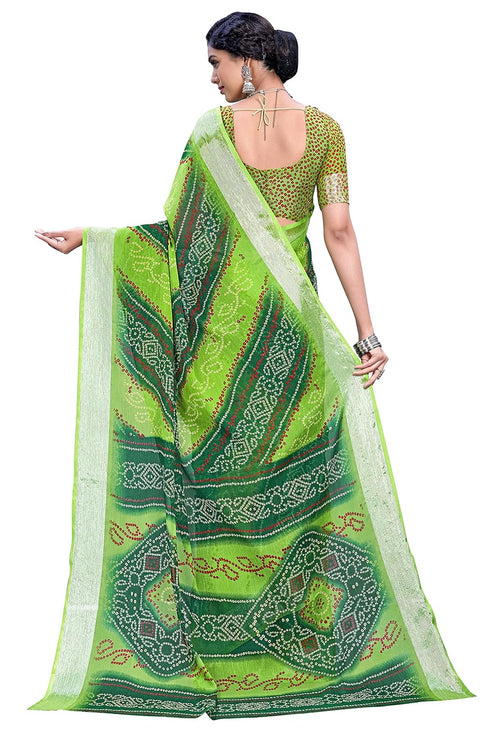 Vasthrlay Bandhani Chiffon Blue Ethnic Wear