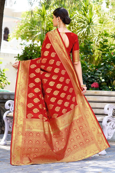 Vasthrlay Banarasi Wine Ethnic Wear
