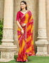 Vasthrlay Chiffon Bandhani Unstitched Green Saree