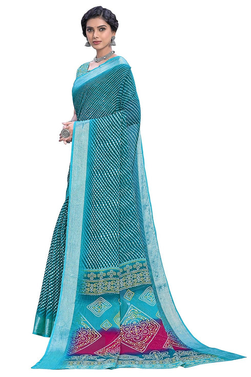 Vasthrlay Bandhani Chiffon Rani Ethnic Wear