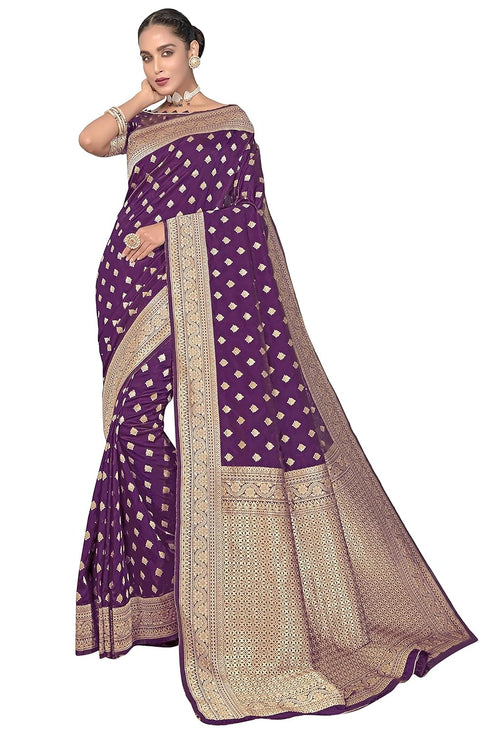 Vasthrlay Banarasi Bridal Wine Ethnic Wear