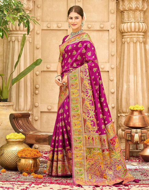 Vasthrlay Banarasi Jacquard Unstitched Grey Saree
