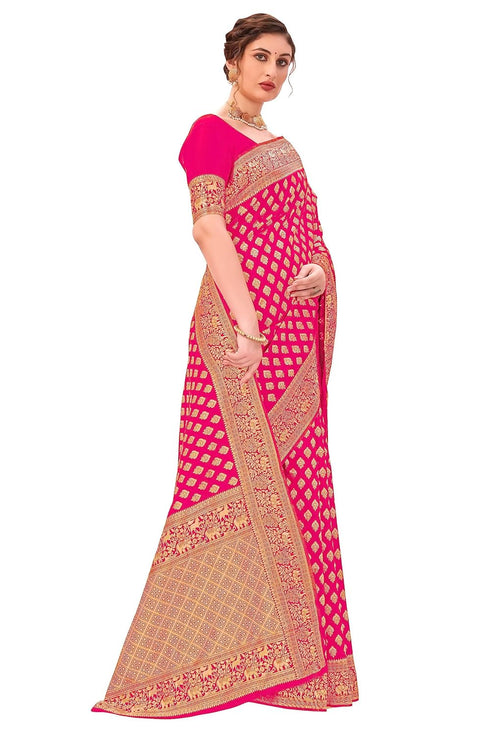Vasthrlay Banarasi Pink Ethnic Wear