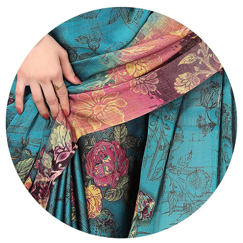Vasthrlay Fashion Chiffon Dusty Turquoise Ethnic Wear