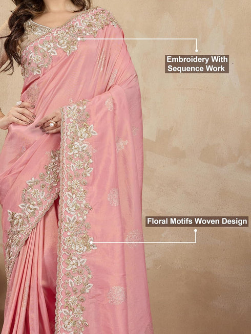Vasthrlay Jacquard Embroidery Green Ethnic Wear