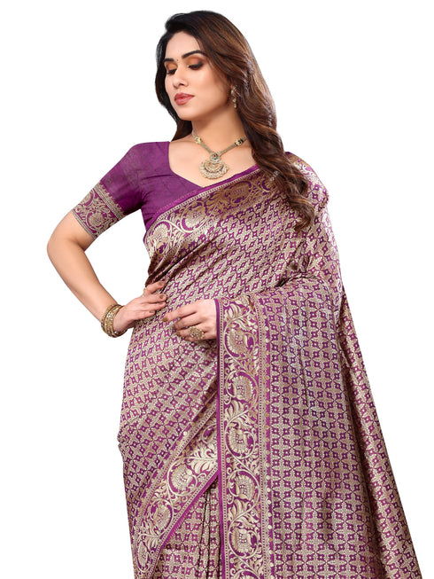 Vasthrlay Kanjivaram Unstitched Saree