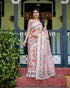 Vasthrlay Handwoven Printed Tasselled Saree