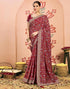 Vasthrlay Georgette Embroidery Unstitched Dark Green Saree