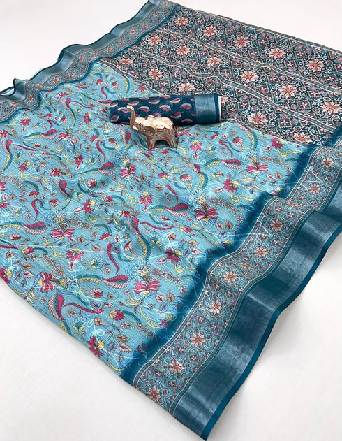 Vasthrlay Tussar Handloom Printed