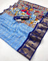 Vasthrlay Kalamkari Contrast Royalblue