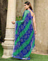 Vasthrlay Chiffon Bandhani Unstitched Green Saree
