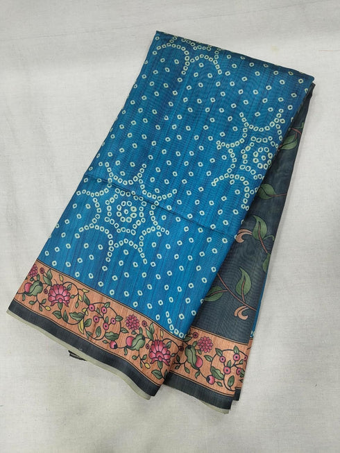 Vasthrlay Tussar Bandhani Kalmkari