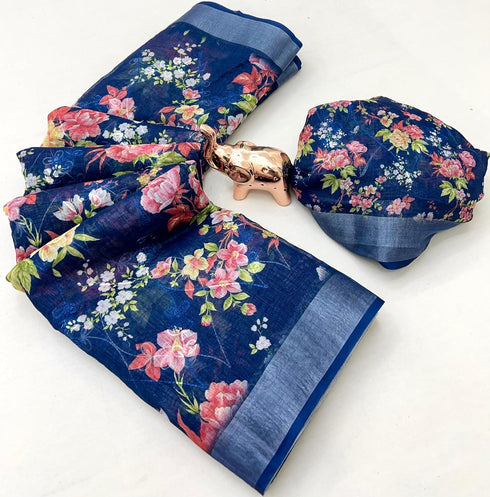Vasthrlay Tussar Handloom Printed