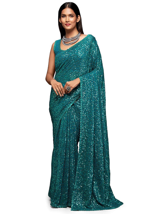 Vasthrlay Georgette Sequins Blouse Ethnic Wear